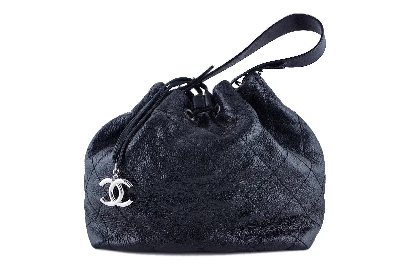 Chanel New Arrival Handbag with Gold HardwareChanel Black On the Road Large Drawstring Bucket Tote Bag