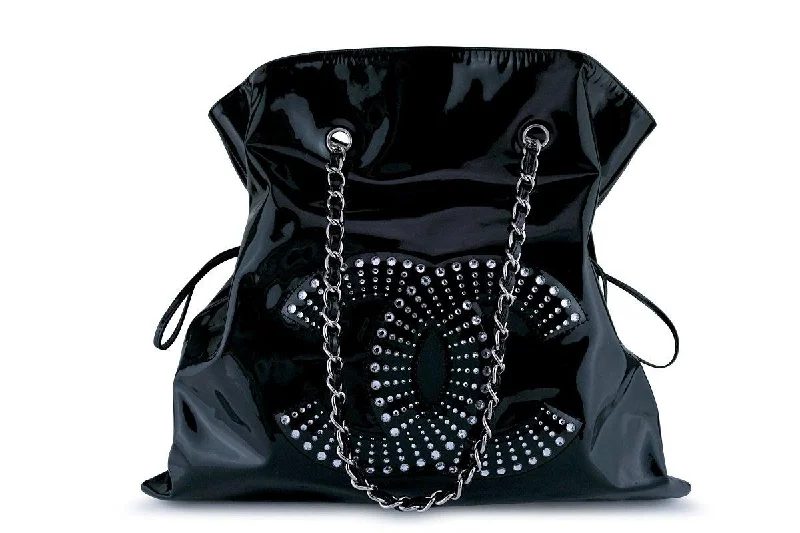 Chanel New Arrival Handbag with Gold HardwareChanel Black Patent Strass Crystals Bon Bons Tote Bag