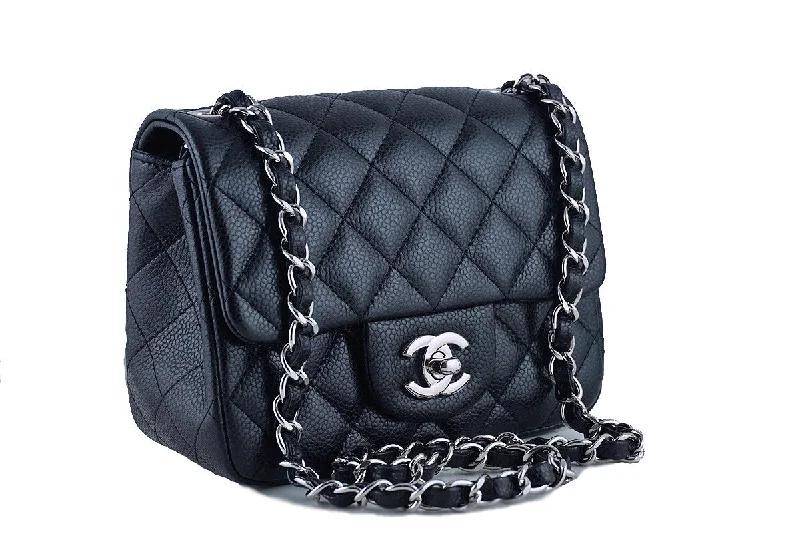 Chanel All - Match Handbag for Versatile StylingChanel Caviar Mini Flap, Black Square 2.55 Classic Bag SHW