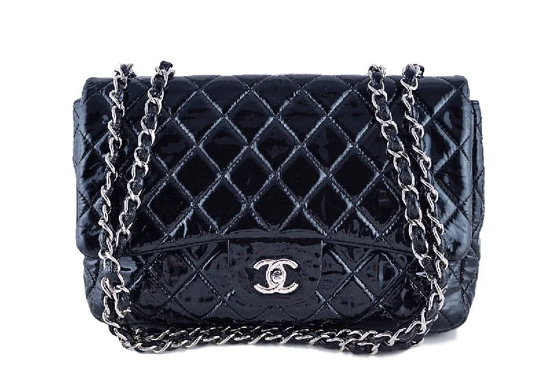 Chanel Luxury Handbag for High - End EventsChanel Jumbo Classic Flap, Black Soft Patent 2.55 Bag