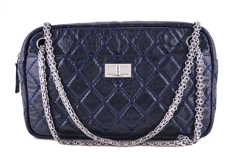 Chanel Small Crossbody Bag for TravelChanel Navy Blue Classic 2.55 Reissue Camera Case Bag