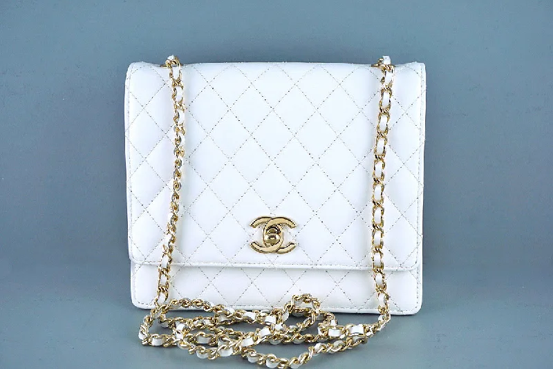 Chanel Chain Strap Handbag for Everyday UseChanel White Matte-Glazed White Classic Square Flap Bag