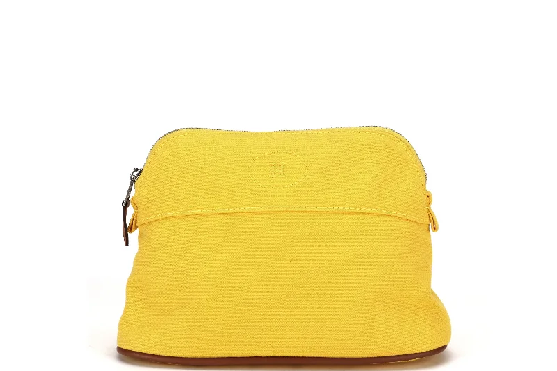 Designer - Crafted Hermes Bags for Fashion AficionadosHERMES BOLIDE MINI BAG COTTON YELLOW SILVER HARDWARE, NO DUST COVER