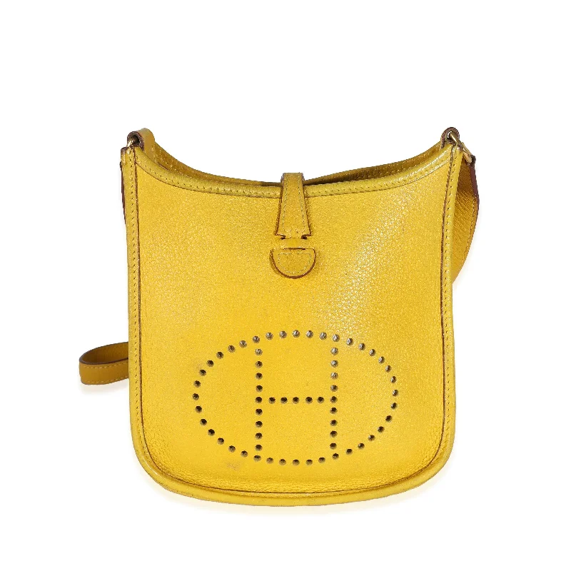 Elegant Hermes Clutch - Style Bags for Formal GalasHermès Jaune Ambre Clemence Mini Evelyne 16 TPM GHW