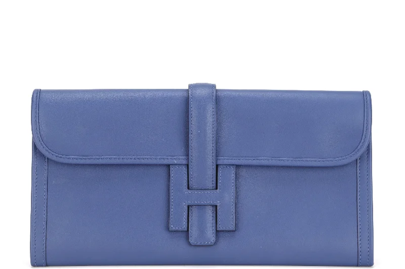 Hermes Bags with Adjustable and Padded Shoulder StrapsHERMES JIGE ELAN 29 [STAMP C (2018)] BLUE BRIGHTON SWIFT LEATHER, WITH DUST COVER & BOX