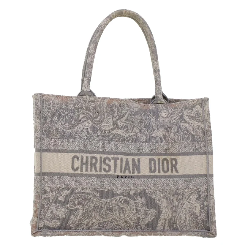 Christian Dior bags with a quilted pattern and gold - toned hardwareCHRISTIAN DIOR Book Tote Bag Canvas Gray M1286ZTDT_M932 Auth bs6141